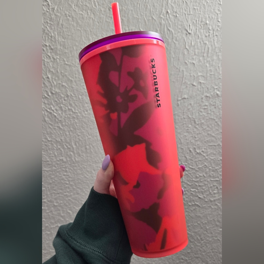Starbucks 2022 Spring Red Floral Soft Touch NWT